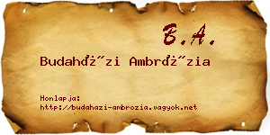 Budaházi Ambrózia névjegykártya
